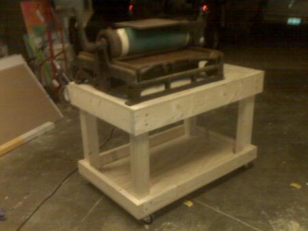 image: My poco press resting comfortably on it's new table.