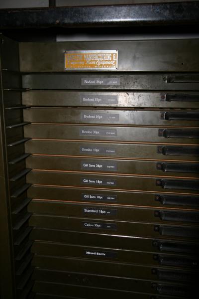 image: Close-up of complete cases of type