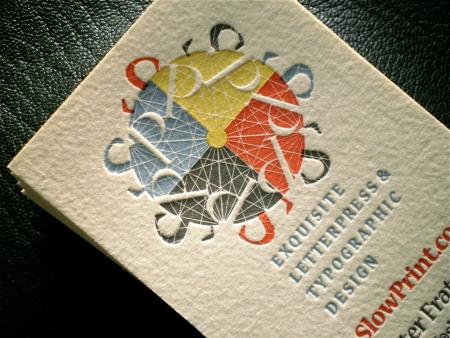 image: SlowPrint "flywheel" cards on Copperplate Etching 300gsm