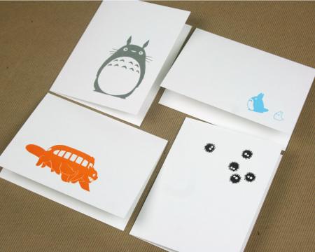 image: Totoro Letterpress Cards