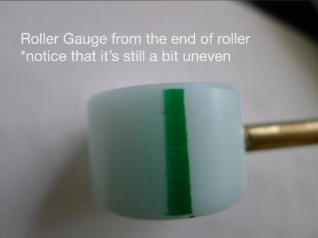 image: End of the roller gauge -- notice how the line is still a bit uneven. 