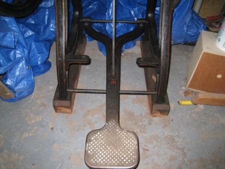 image: Front view of the treadle.